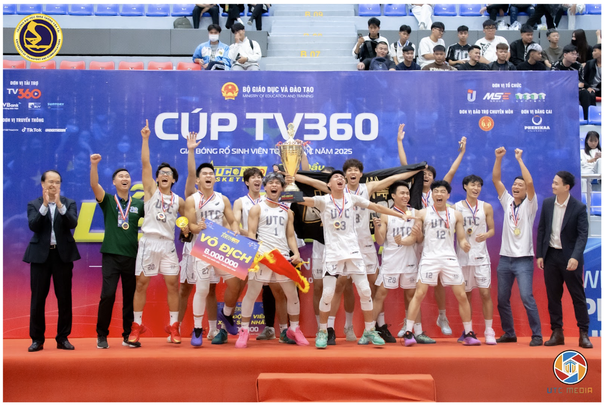 TRƯỜNG ĐẠI HỌC GIAO THÔNG VẬN TẢI LÊN NGÔI VÔ ĐỊCH GIẢI BÓNG RỔ SINH VIÊN NUC 2025 - KHU VỰC MIỀN BẮC