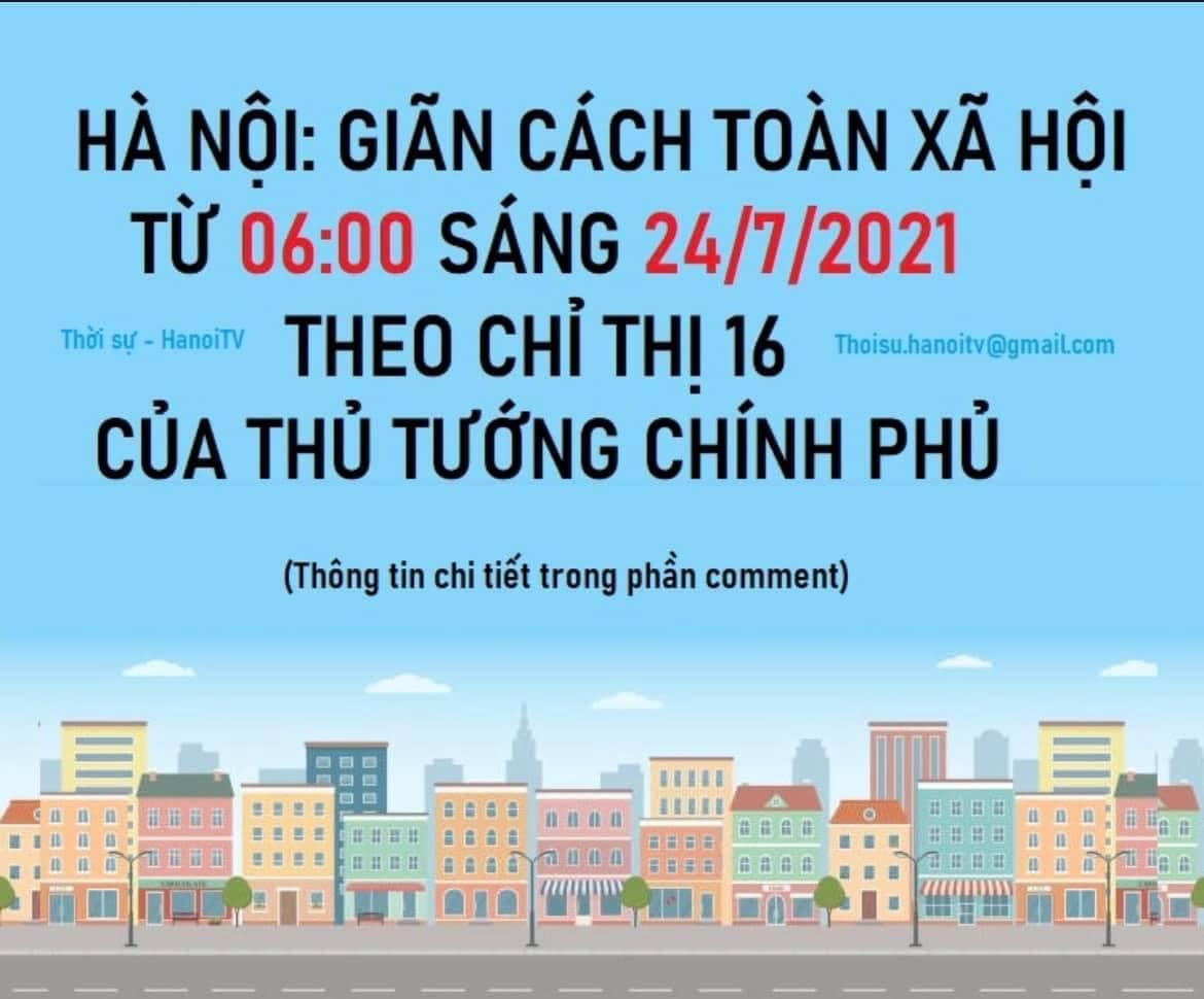 664/TB-ĐHGTVT về việc thực hiện chỉ thị số 17/CT-UBND ngày 23/07/2021 của chủ tịch UBND thành phố Hà Nội